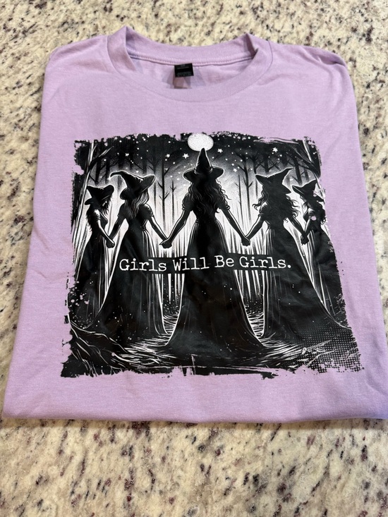 Gildan Tops - Gildan purple XL Tee.  Girls will be girls. New.  Halloween.